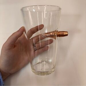 Lucky Shot Pint Glass Cup Rose Gold Bullet Encased Drinkware